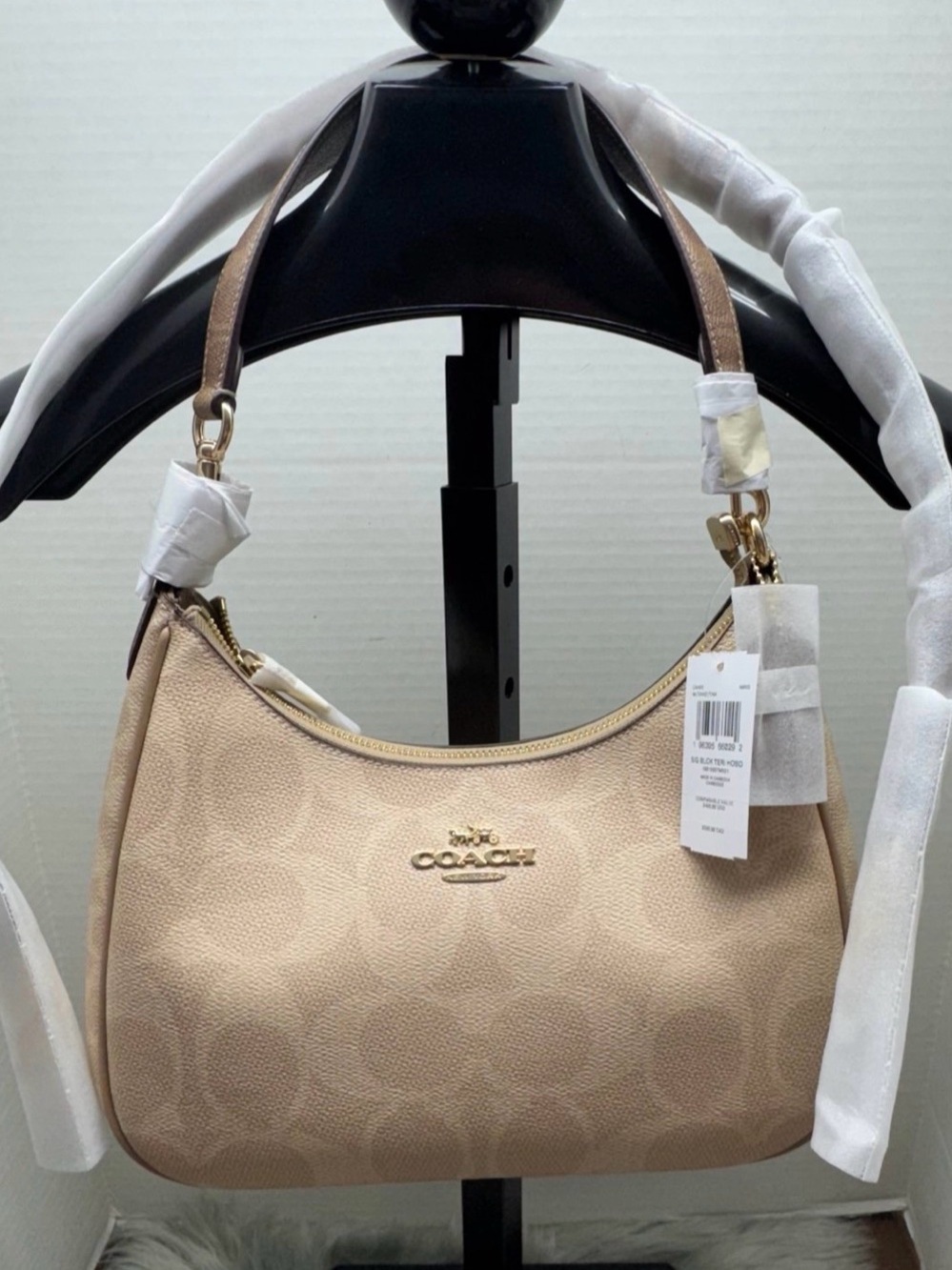 🤍New Coach Teri Hobo Bag in Blocked Signature Canvas (EXCLUSIVE)